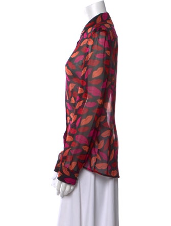 Diane von Furstenberg Silk Printed Button-Up Top