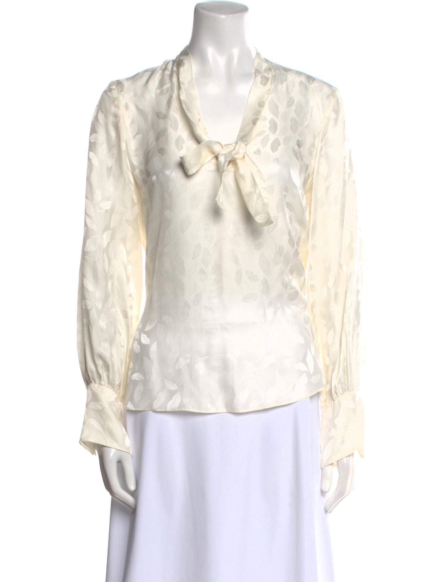 Diane von Furstenberg Printed Tie Neck Blouse