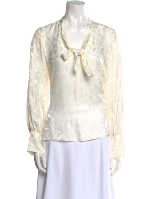 Diane von Furstenberg Printed Tie Neck Blouse