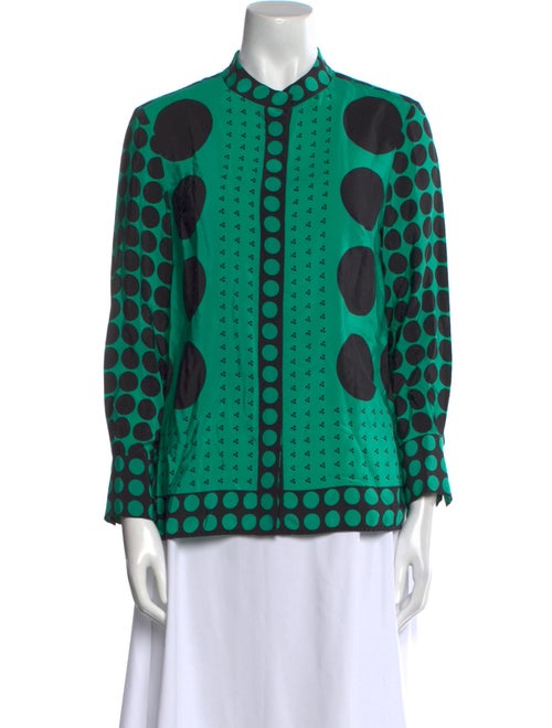 Diane von Furstenberg Silk Polka Dot Print Blouse