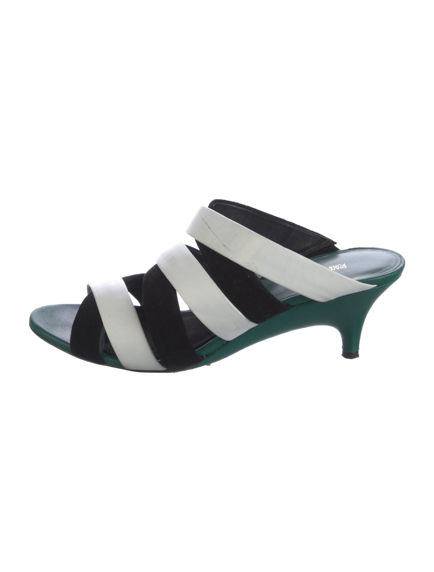Diane von Furstenberg Leather Striped Slides