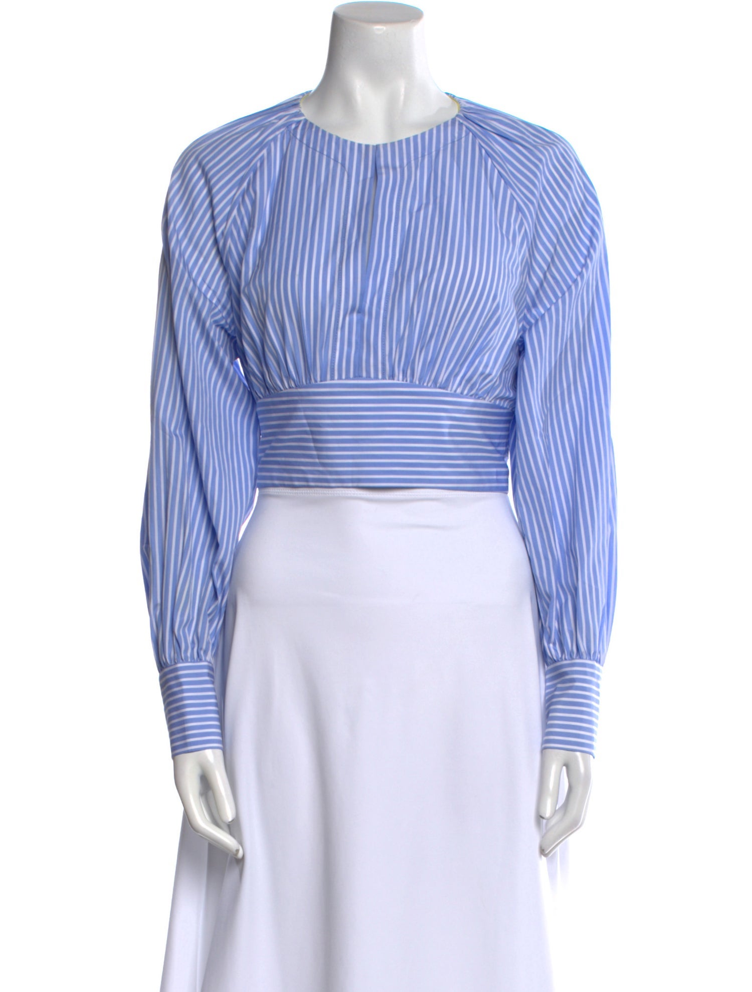 Diane von Furstenberg Striped Crew Neck Crop Top
