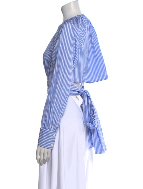 Diane von Furstenberg Striped Crew Neck Crop Top