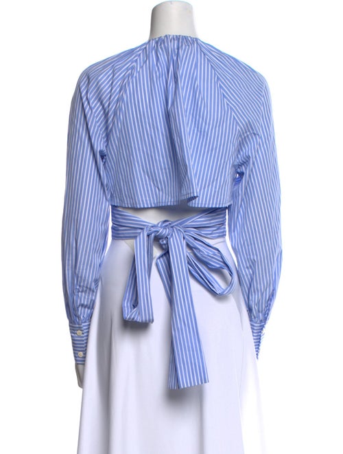 Diane von Furstenberg Striped Crew Neck Crop Top