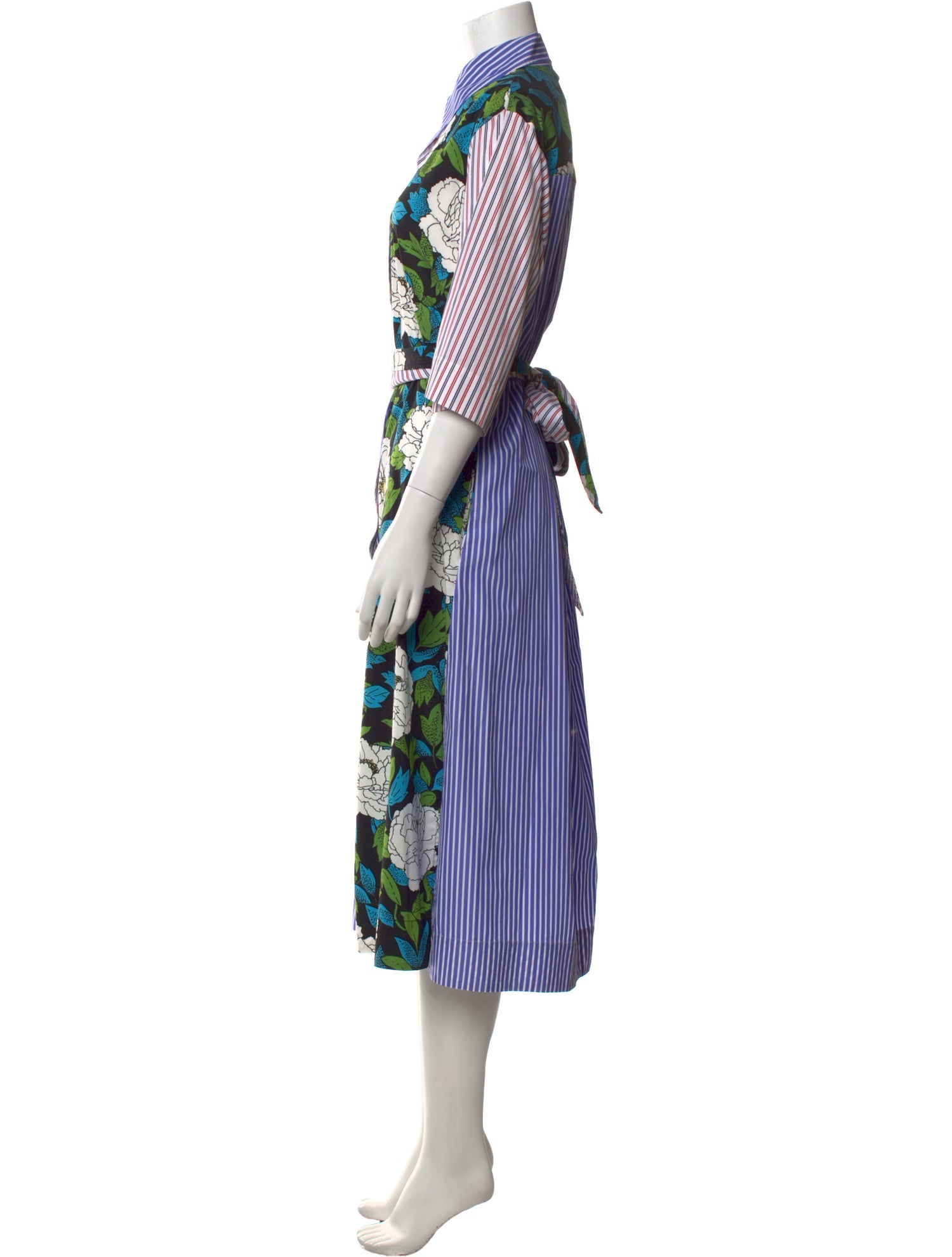 Diane von Furstenberg Striped Midi Length Dress