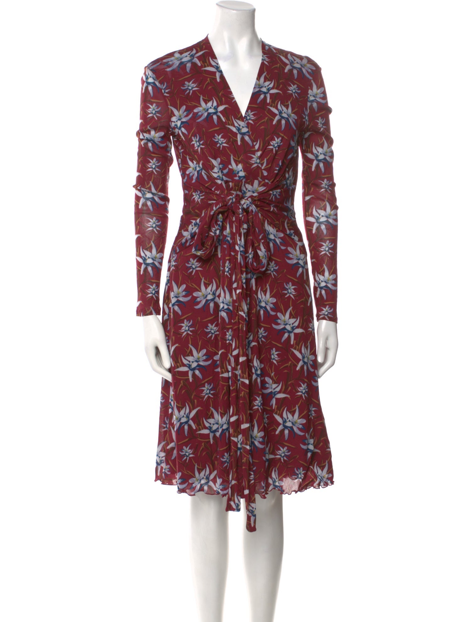 Diane von Furstenberg Floral Print Knee-Length Dress