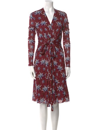 Diane von Furstenberg Floral Print Knee-Length Dress