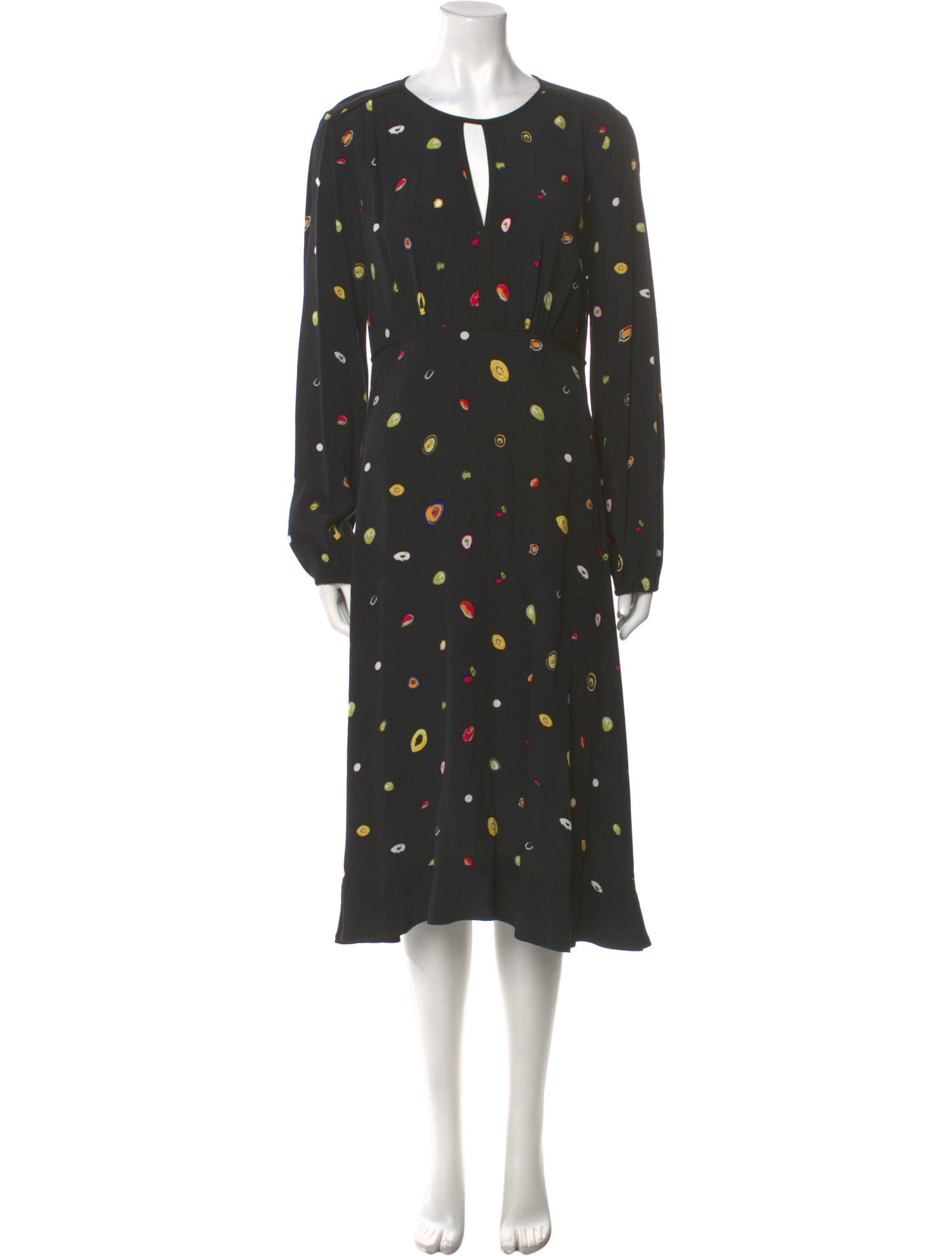 Diane von Furstenberg Polka Dot Print Midi Length Dress