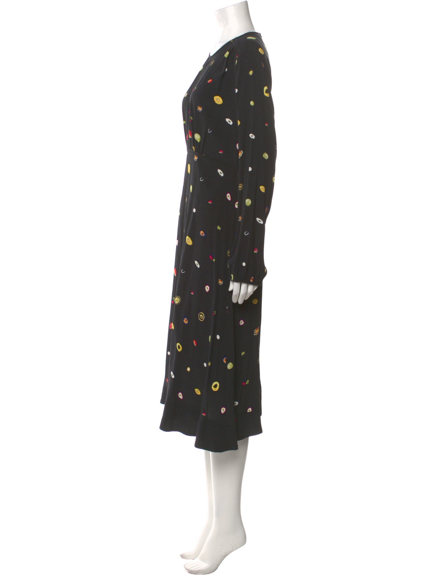 Diane von Furstenberg Polka Dot Print Midi Length Dress
