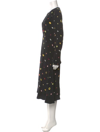 Diane von Furstenberg Polka Dot Print Midi Length Dress