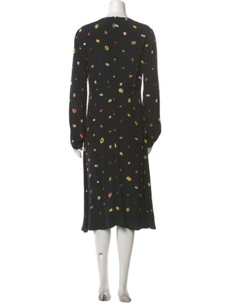 Diane von Furstenberg Polka Dot Print Midi Length Dress