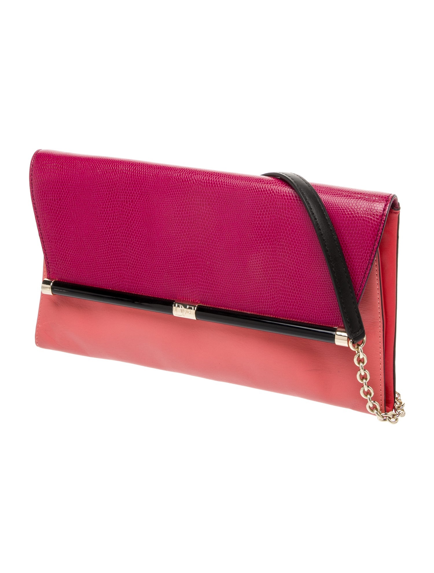 Diane von Furstenberg Embossed Leather Shoulder Bag