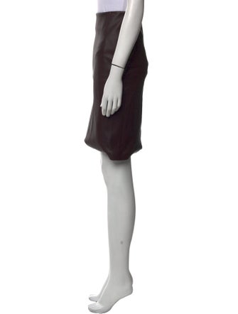 Diane von Furstenberg Leather Knee-Length Skirt