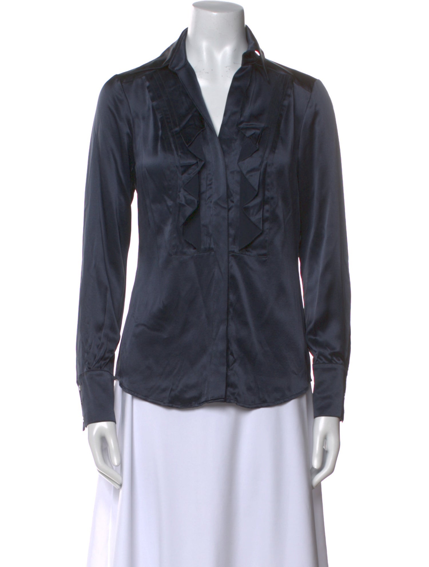 Diane von Furstenberg Silk Long Sleeve Button-Up Top