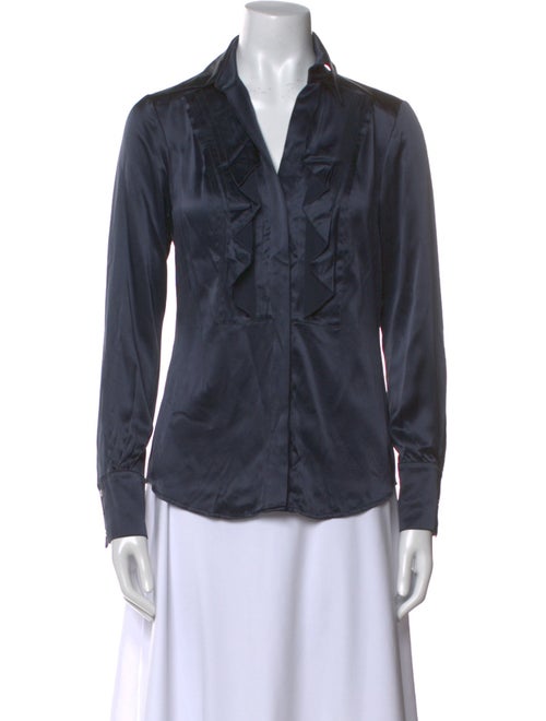 Diane von Furstenberg Silk Long Sleeve Button-Up Top