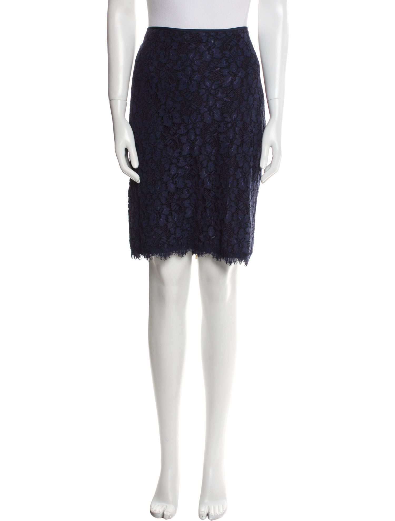 Diane von Furstenberg Lace Pattern Knee-Length Skirt