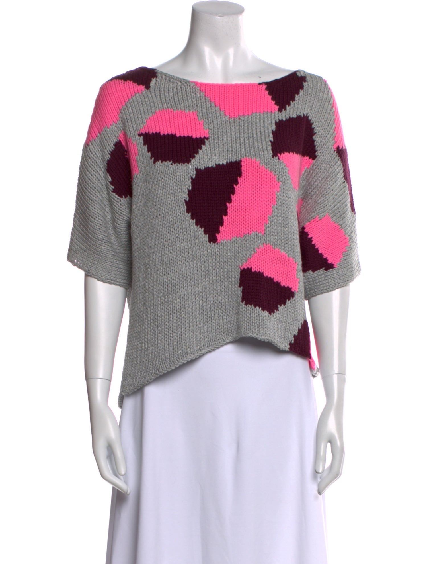 Diane von Furstenberg Printed Bateau Neckline Crop Top w/ Tags