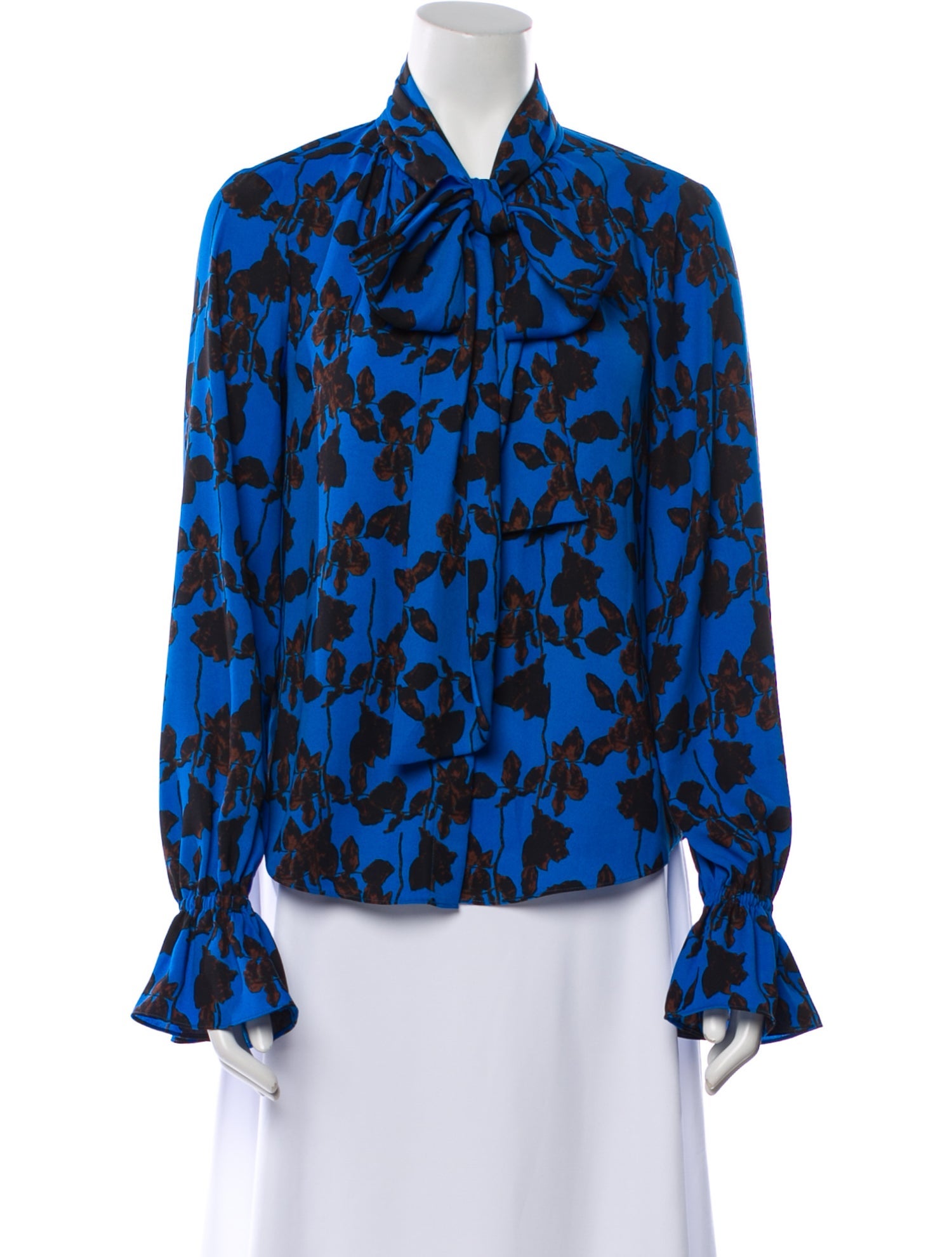 Diane von Furstenberg Floral Print V-Neck Blouse