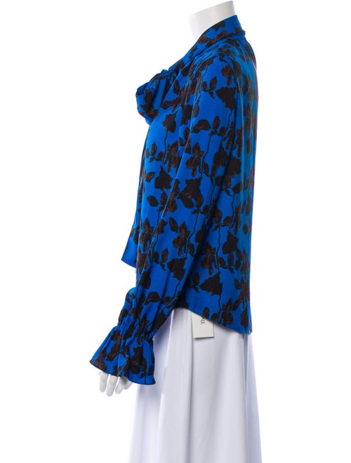 Diane von Furstenberg Floral Print V-Neck Blouse