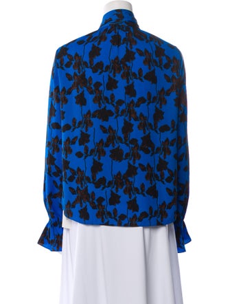 Diane von Furstenberg Floral Print V-Neck Blouse
