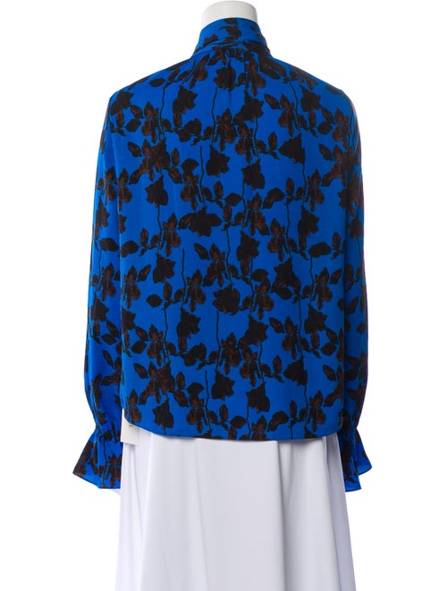 Diane von Furstenberg Floral Print V-Neck Blouse