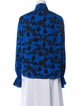 Diane von Furstenberg Floral Print V-Neck Blouse