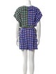 Diane von Furstenberg Silk Plaid Print Romper