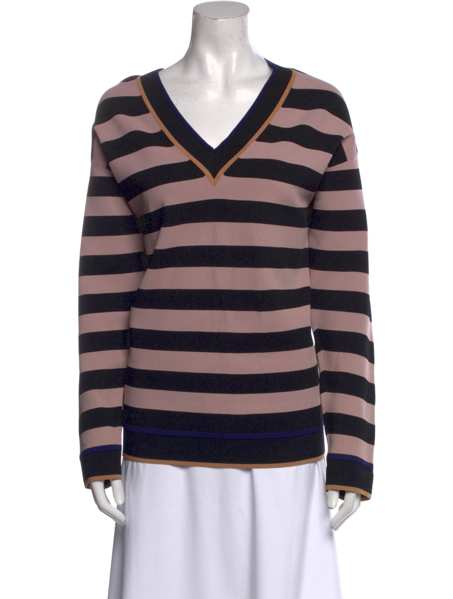 Diane von Furstenberg Striped V-Neck Top