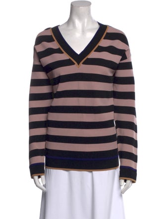 Diane von Furstenberg Striped V-Neck Top