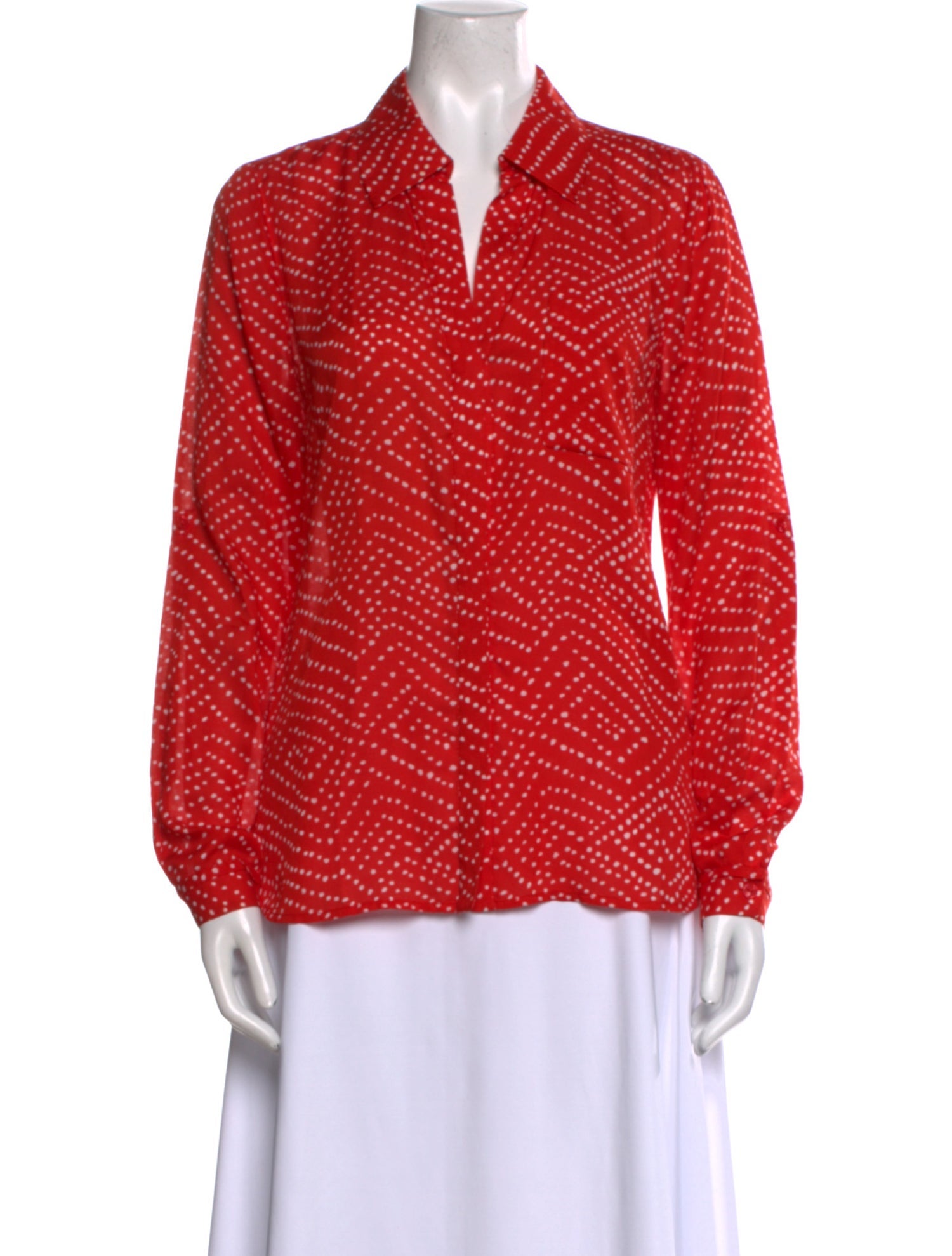 Diane von Furstenberg Printed Long Sleeve Blouse