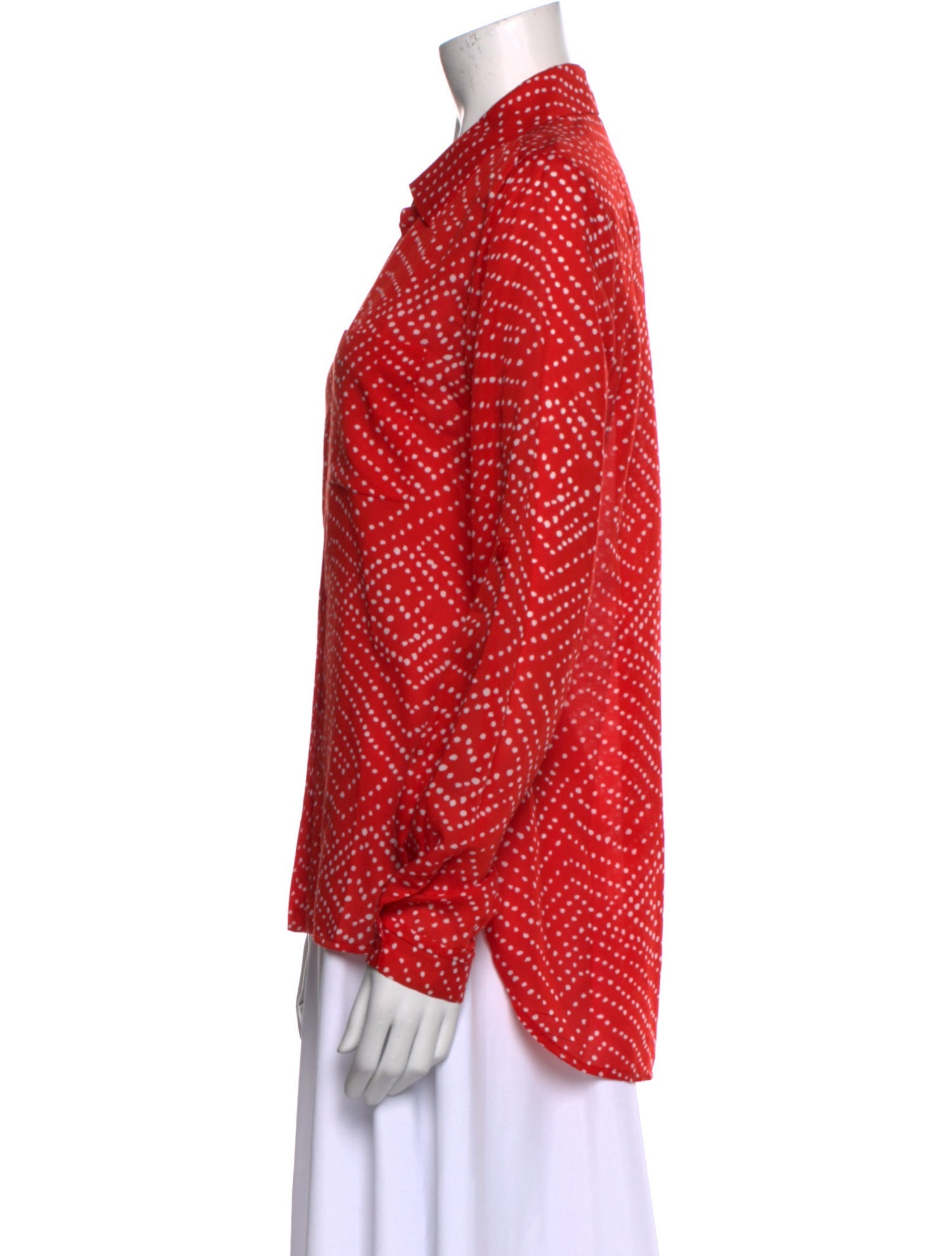 Diane von Furstenberg Printed Long Sleeve Blouse