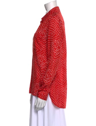 Diane von Furstenberg Printed Long Sleeve Blouse