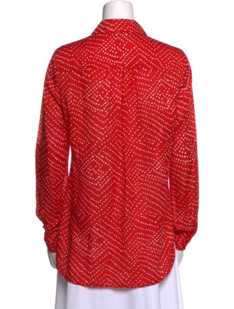 Diane von Furstenberg Printed Long Sleeve Blouse