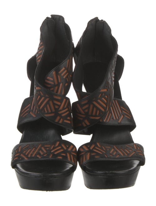 Diane von Furstenberg Leather Printed Slingback Sandals