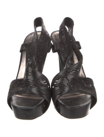 Diane von Furstenberg Leather Lasercut Accents Slingback Pumps