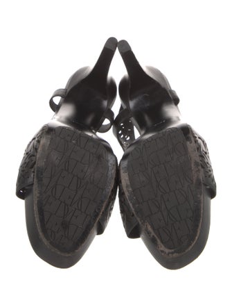 Diane von Furstenberg Leather Lasercut Accents Slingback Pumps