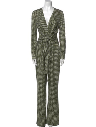 Diane von Furstenberg Silk Printed Jumpsuit