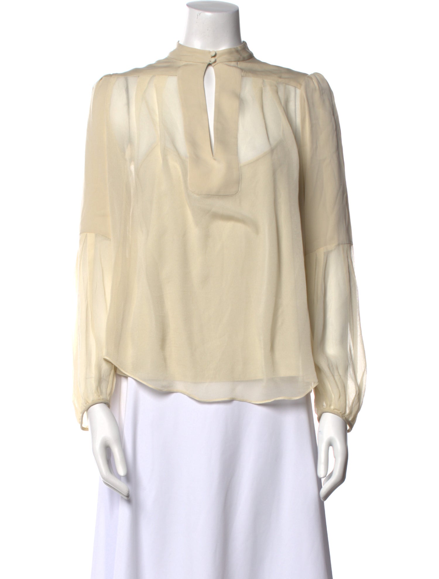 Diane von Furstenberg Mock Neck Long Sleeve Blouse