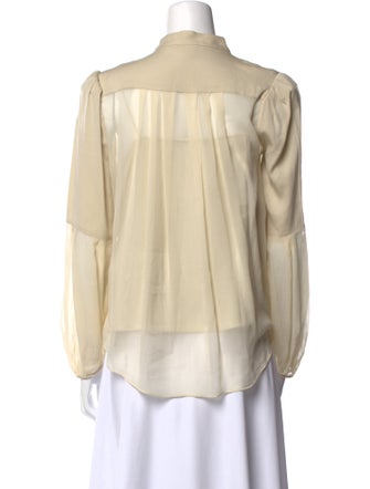 Diane von Furstenberg Mock Neck Long Sleeve Blouse