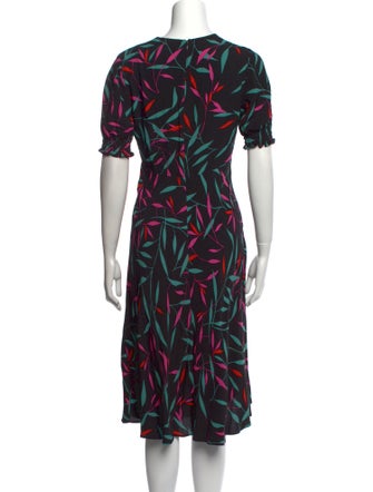 Diane von Furstenberg Floral Print Midi Length Dress