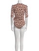 Diane von Furstenberg Floral Print V-Neck Bodysuit