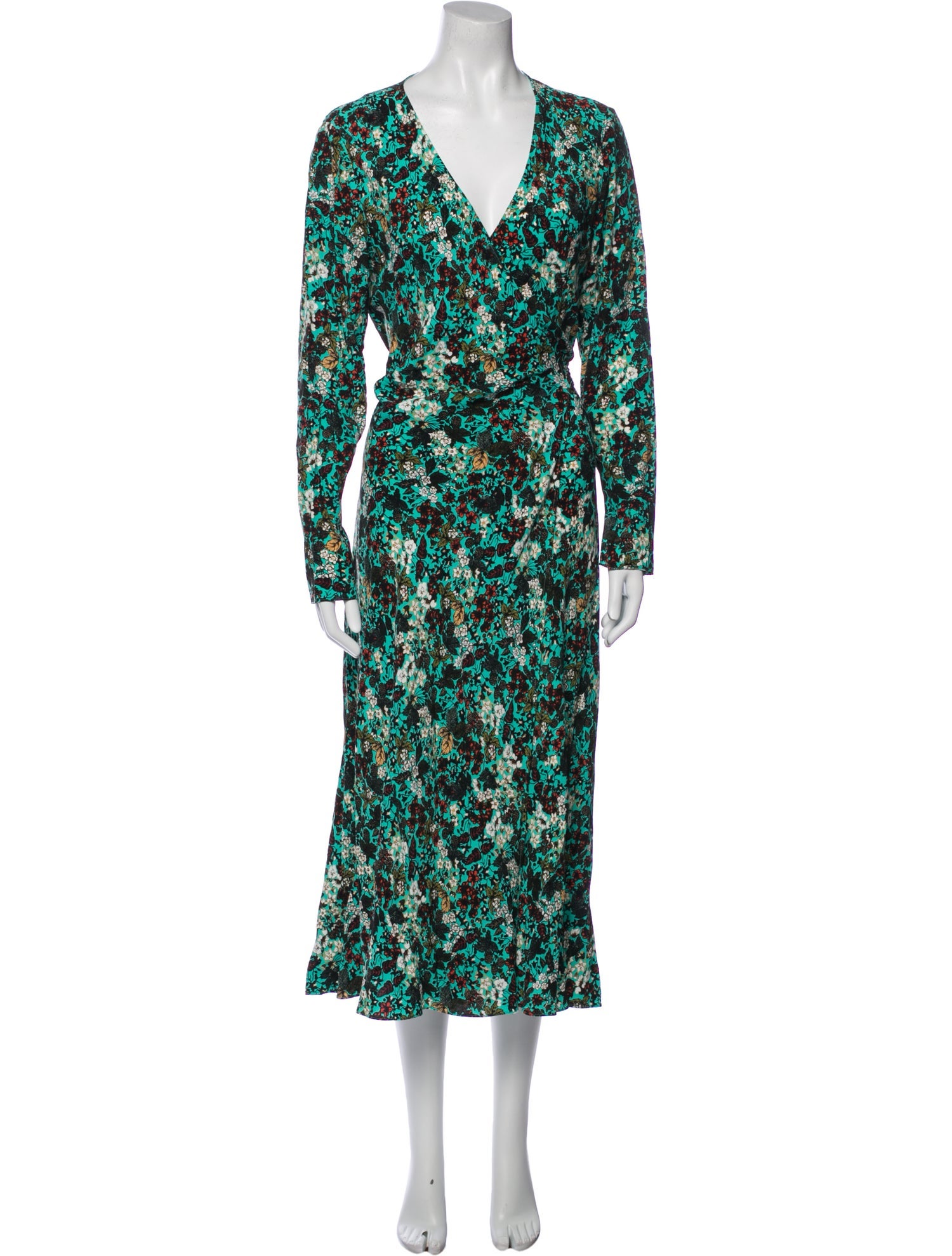 Diane von Furstenberg Floral Print Midi Length Dress