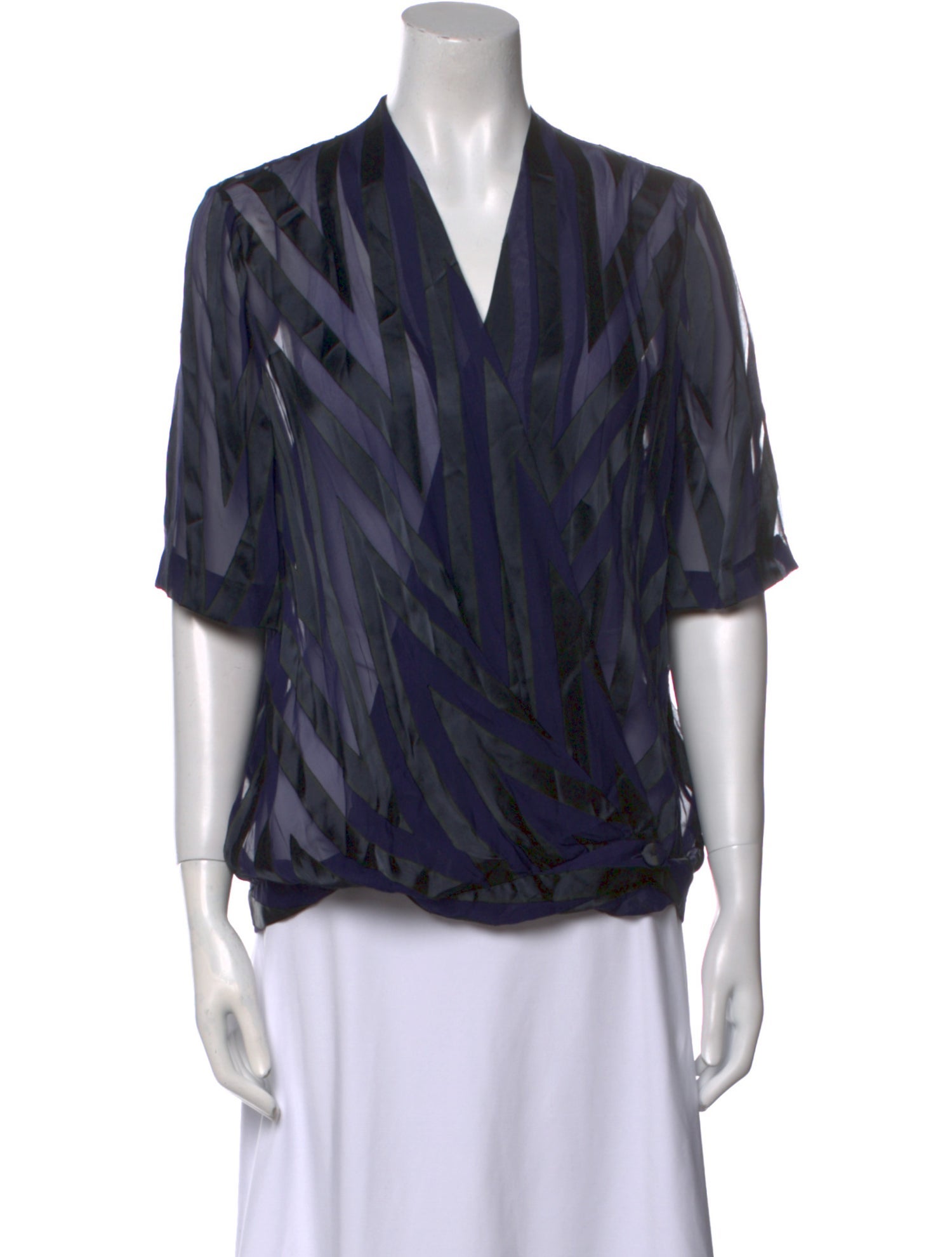 Diane von Furstenberg Printed V-Neck Blouse
