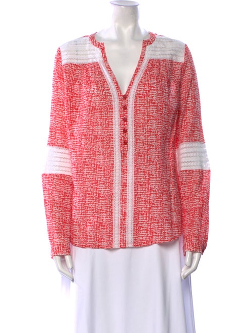 Diane von Furstenberg Printed V-Neck Blouse