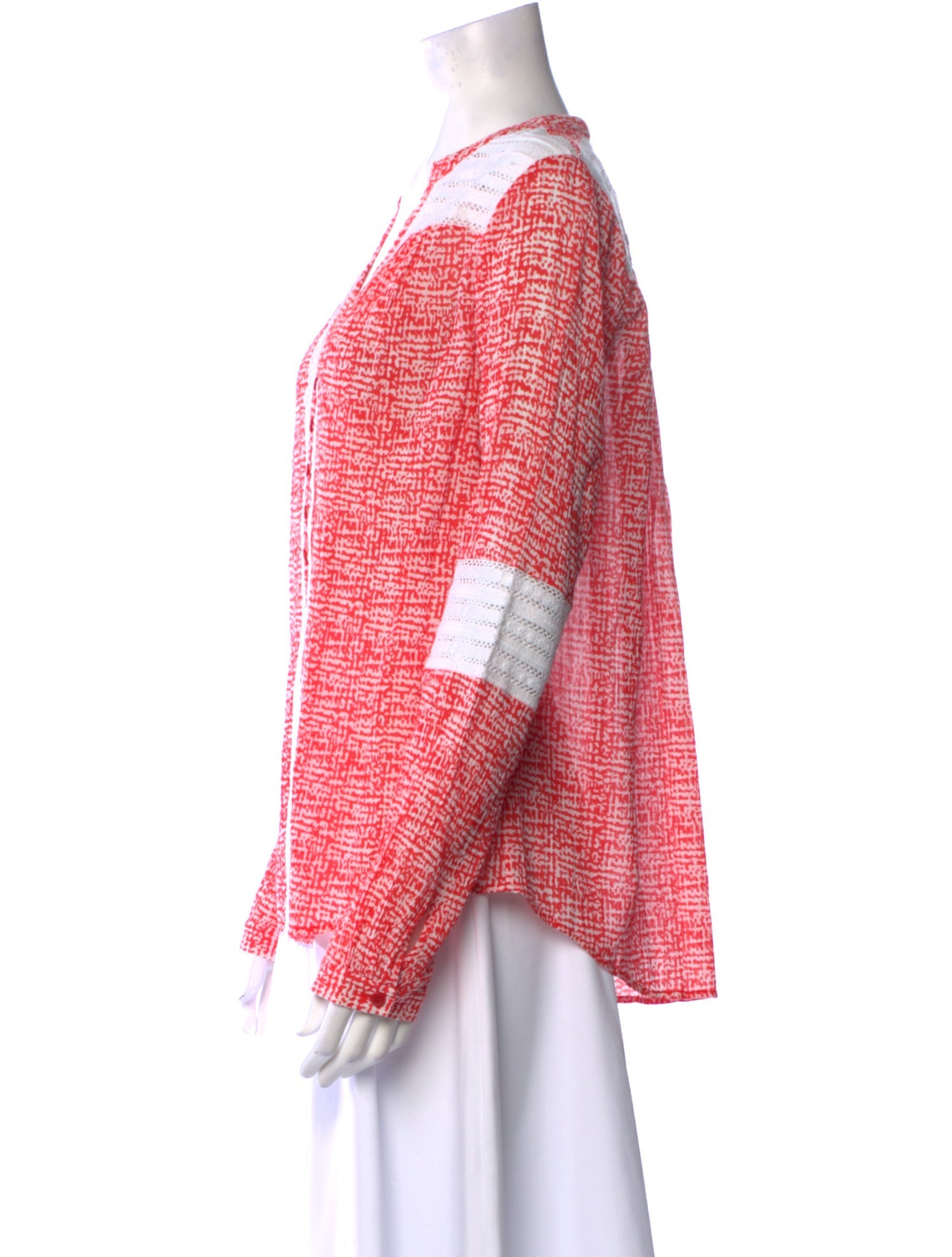 Diane von Furstenberg Printed V-Neck Blouse