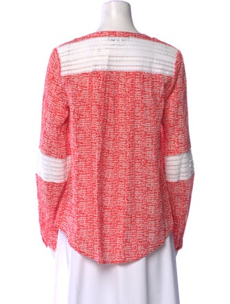 Diane von Furstenberg Printed V-Neck Blouse