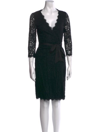 Diane von Furstenberg Lace Pattern Knee-Length Dress