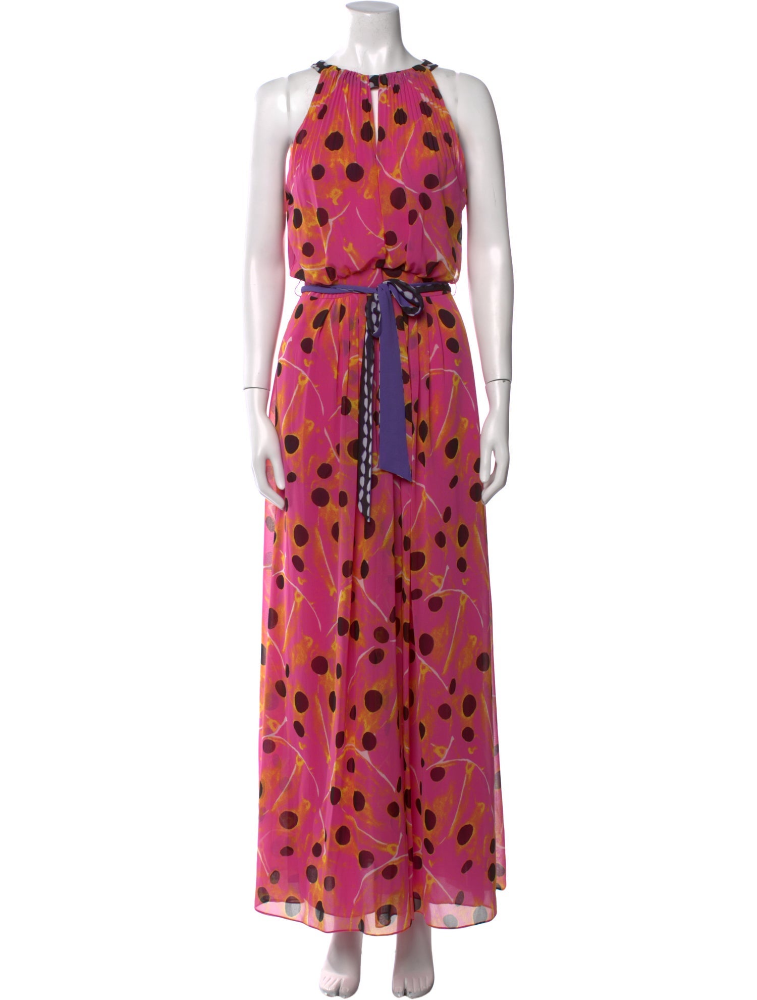 Diane von Furstenberg Polka Dot Print Long Dress