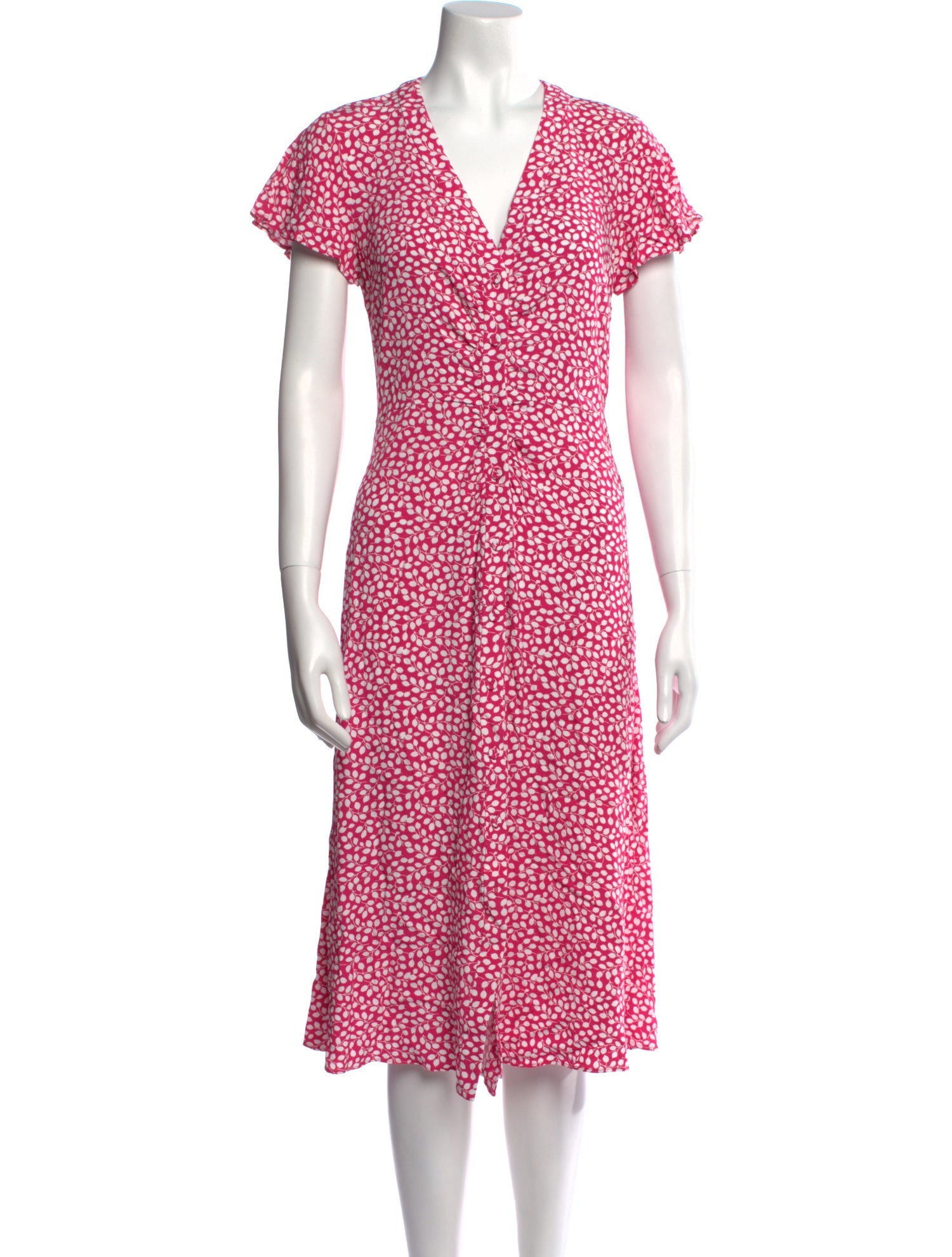 Diane von Furstenberg Floral Print Midi Length Dress