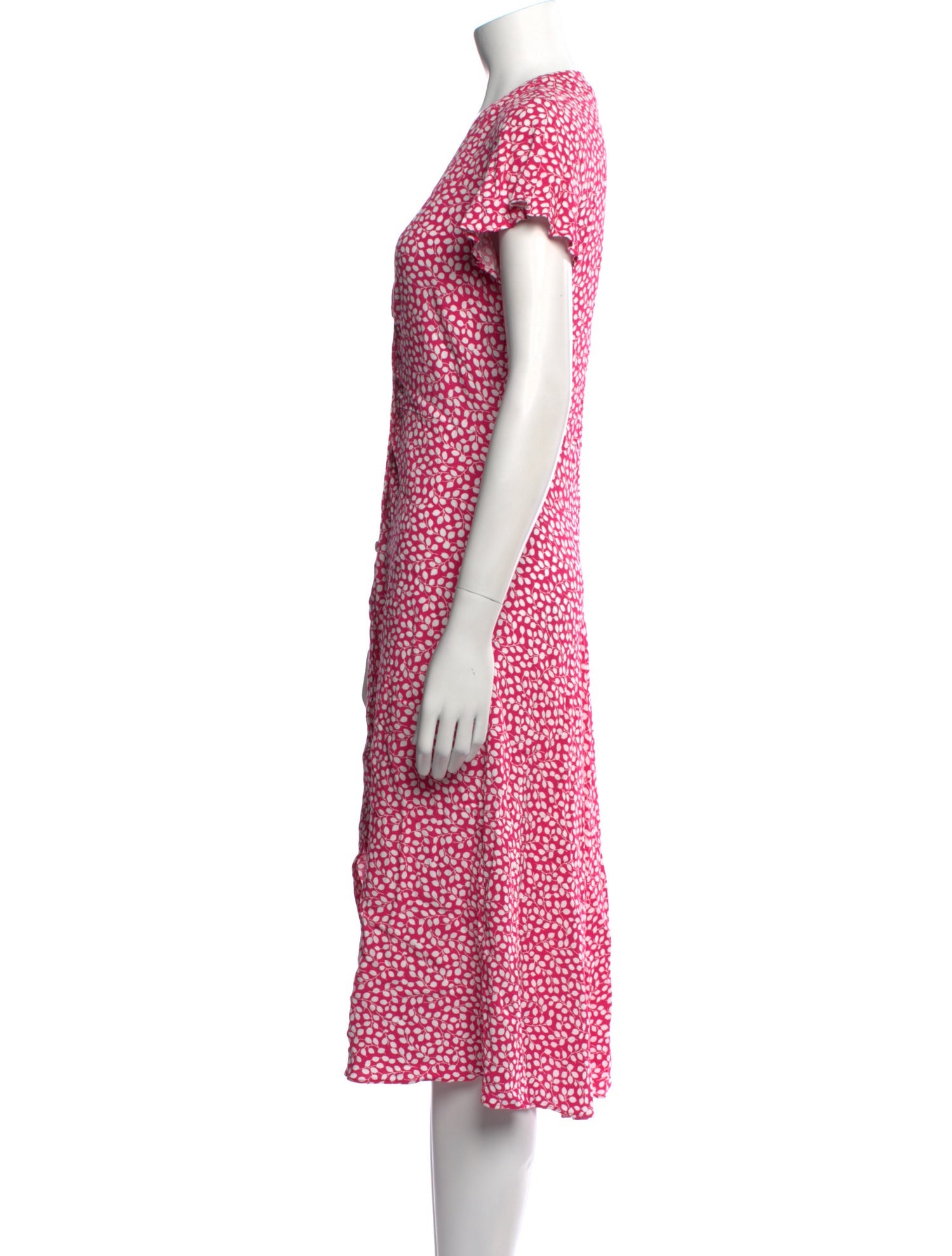 Diane von Furstenberg Floral Print Midi Length Dress